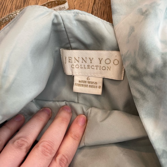 Jenny Yoo Collection Light Green Mist floral water color dress size 6 - Picture 2 of 6